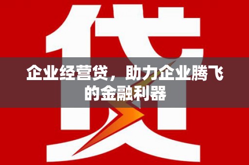 雨花企业经营贷，助力企业腾飞的金融利器