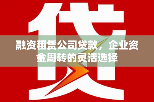 雨花融资租赁公司贷款，企业资金周转的灵活选择