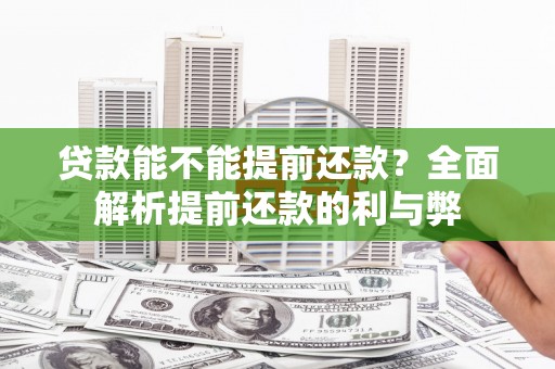 雨花贷款能不能提前还款？全面解析提前还款的利与弊
