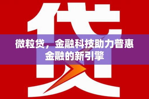 雨花微粒贷，金融科技助力普惠金融的新引擎