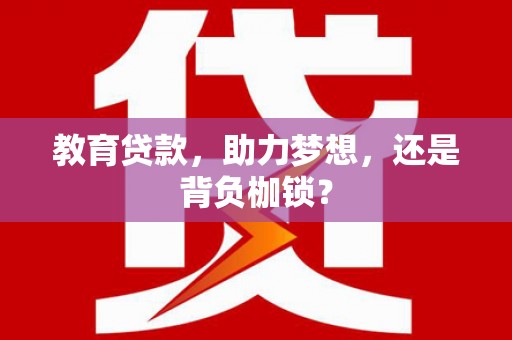 雨花教育贷款，助力梦想，还是背负枷锁？
