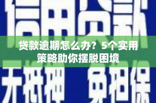 雨花贷款逾期怎么办？5个实用策略助你摆脱困境