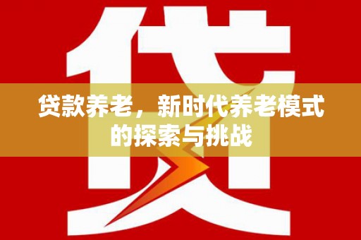 雨花贷款养老，新时代养老模式的探索与挑战