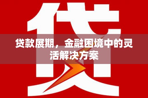雨花贷款展期，金融困境中的灵活解决方案
