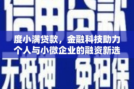 雨花度小满贷款，金融科技助力个人与小微企业的融资新选择