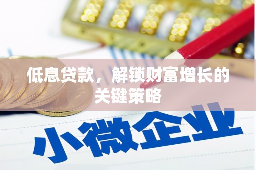 雨花低息贷款，解锁财富增长的关键策略