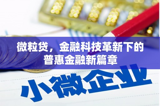 雨花微粒贷，金融科技革新下的普惠金融新篇章