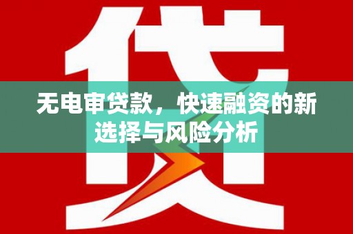 雨花无电审贷款，快速融资的新选择与风险分析