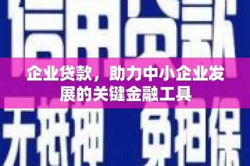 雨花企业贷款，助力中小企业发展的关键金融工具