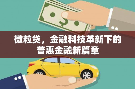 雨花微粒贷，金融科技革新下的普惠金融新篇章