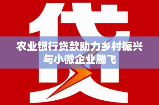 雨花农业银行贷款助力乡村振兴与小微企业腾飞